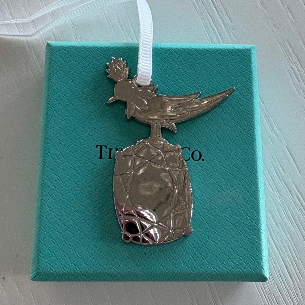 NEW Tiffany & Co. Bird on Rock Gem Diamond Christmas Ornament Charm